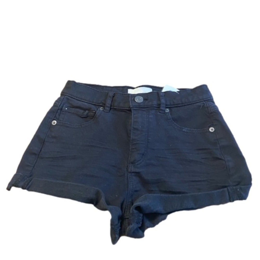 NWT Garage Retro High Waist Black Cuffed Jean Shorts